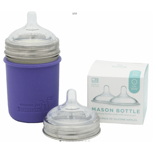 Mason Bottle Silicone Nipples for Regular Mouth Mason Jars Two-Pack