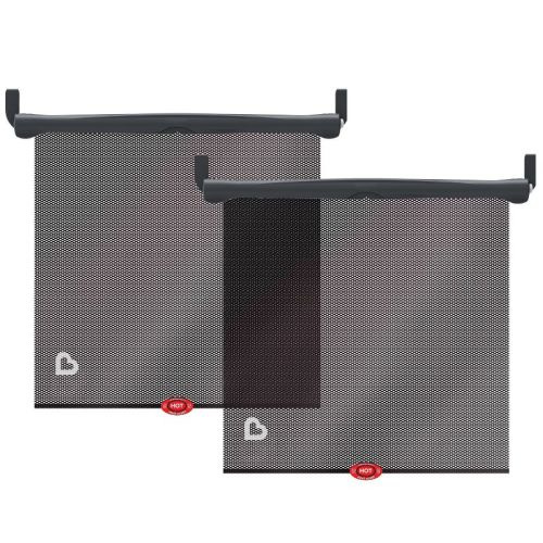 Munchkin Sun Safety Car Window Rollershade With Heat Alert - Black - 2pk