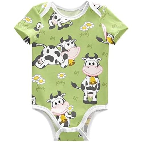 Emelivor Baby Boy Girl Bodysuits Short Sleeve Unisex Newborn Outfit Clothes Bodysuit Romper for Babies 0-24 Months