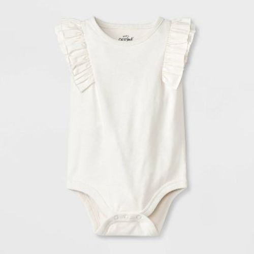 Baby Girls' Ruffle Bodysuit - Cat & Jack™ White 0-3M