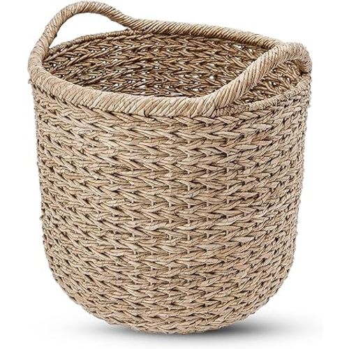 KOUBOO Large Decorative Seagrass Storage Basket, Handmade, Seagrass Basket, Living Room, Blankets, Toy Bin, Extra Storage, Decorative Storage, Laundry Basket, Linens