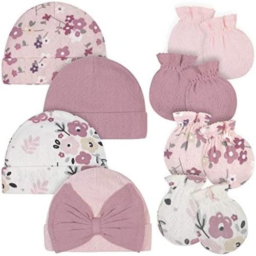 Gerber baby-girls hat and Mitten Sets