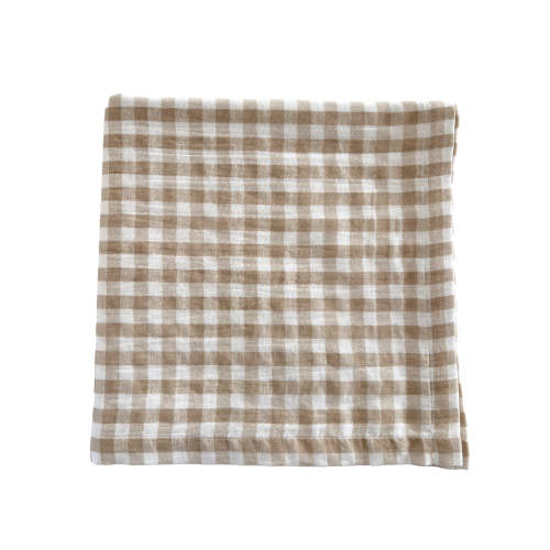 Tan Gingham / Organic Swaddle