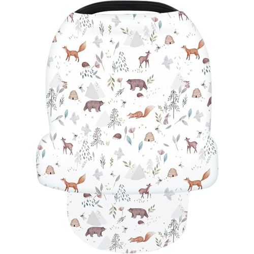 Nursing Cover for Newborn Breastfeeding Multi Use Infant Stroller Canopy Unisex Baby Car Seat Cover High Chair Cover Shopping Cart Cover for Baby Boy and Girl (Animal 2)
