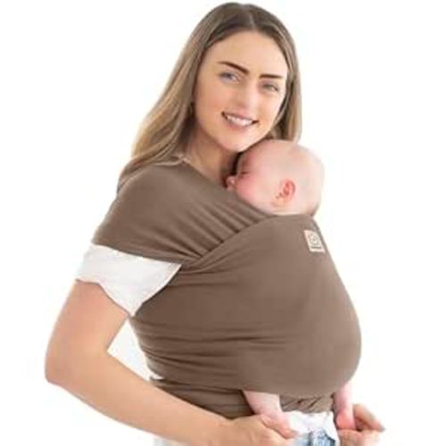 KeaBabies Baby Wrap Carrier, All in 1 Original Baby Carrier (Saddle Brown) | Newborn to Toddler Sling, Easy to Wear, Hands Free Bonding, Lightweight, Breathable Infant Wraps