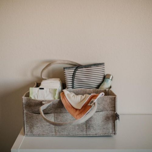 Parker Baby Co. Felt Diaper Caddy Large - Oatmeal