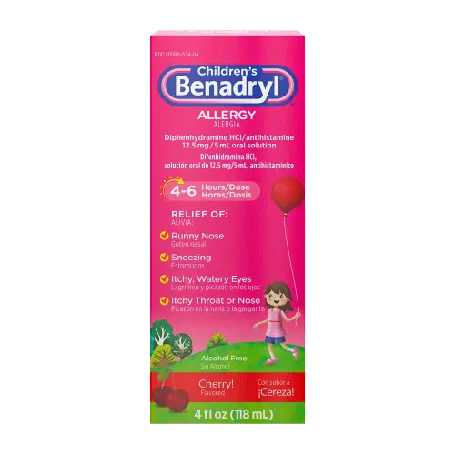 Children’s BENADRYL® Allergy Relief Liquid Medicine with Diphenhydramine HCl