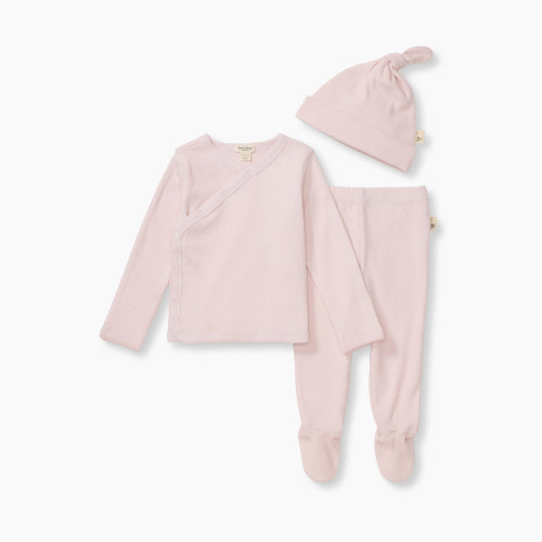 Burt's Bees Baby Ribbed Take Me Home 3 Piece Set - Pink, Newborn