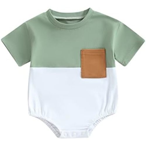 Infant Baby Boys Summer Romper Onesie Outfits Color Block Short/Long Clothes Cute Jumpsuits Casual Bodysuits