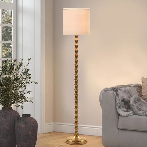 64.5" Gold Floor Lamp for Living Room, Antique Gold Floor Lamps for Bedroom