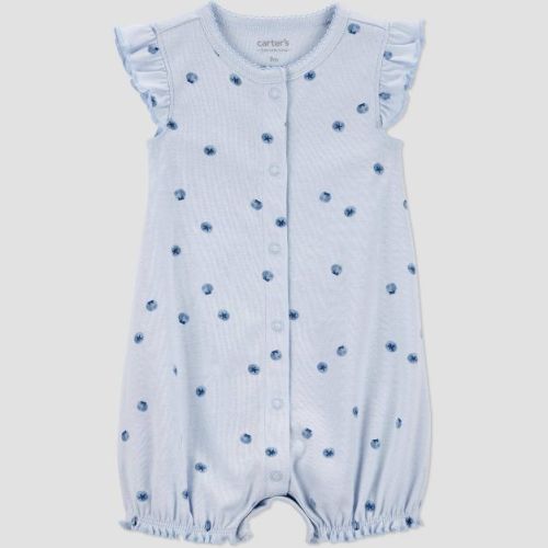 Carter's Just One You® Baby Girls' Ruffle Sleeve Ditsy Floral Romper - Blue 9M