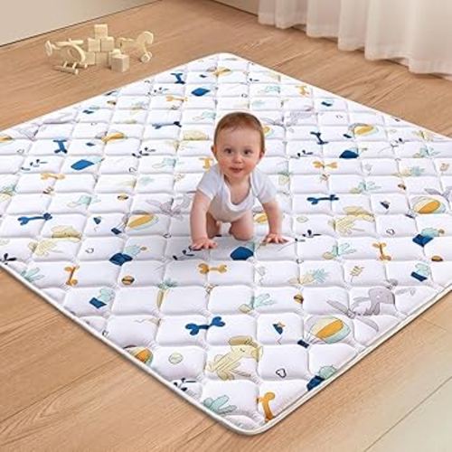 Premium Foam Baby Play Mat 50" X 50", Thicken One-Piece Crawling Mat, Non-Slip Cushioned Activity PlayMats for Infants, Babies, Toddlers, Play & Tummy Time