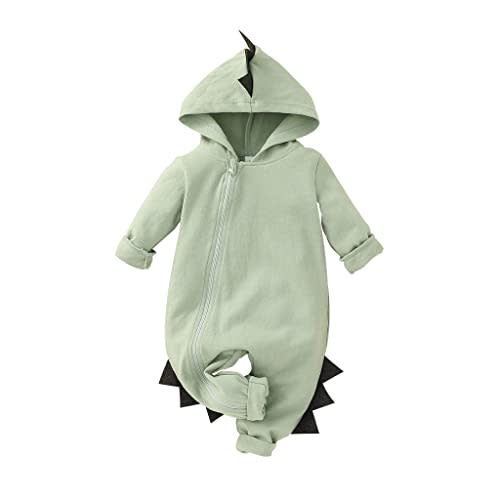Onththr Infant Baby Boy Dinosaur Clothes Long Sleeve Hooded Romper Jumpsuit Outfits