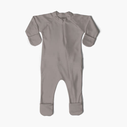 Goumi Kids Grow With You Footie - Loose Fit - Pewter, 0-3 M