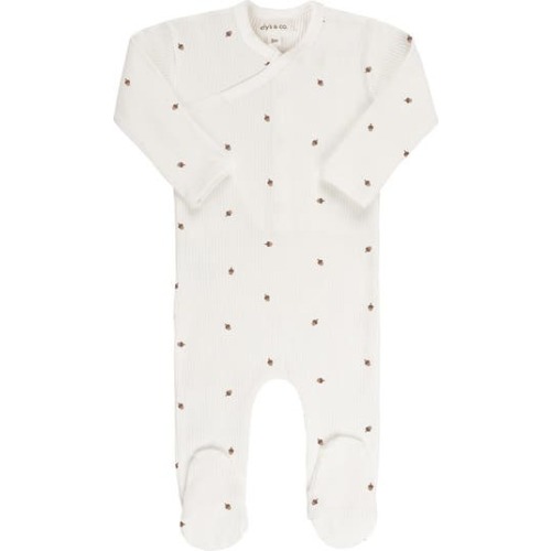 Baby Cotton Ribbed Zipper Footie, 3M