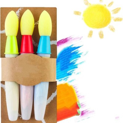 Sidewalk Chalk Paint Brush, Red Brush Chalk Set, Sidewalk Artist Paint Brush with Liquid, Easy to Clean DIY Washable Paintbrush Bulk