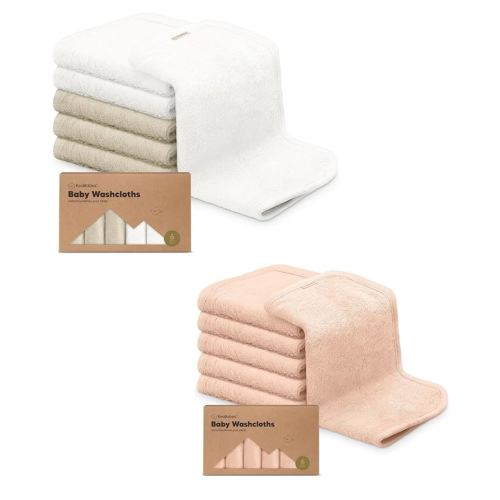 KeaBabies 6-Pack Baby Washcloths - Soft Baby Washcloth, Baby Wash Cloths, Baby Wash Cloth for Newborn, Kids, Bath Baby Towels, Face Towel, Face Cloths for Washing Face