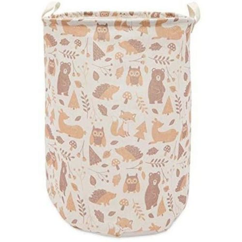 Okuna Outpost Collapsible Canvas Laundry Basket With Handles, Clothes Storage Closet Nursery Hamper For Bathroom & Bedroom