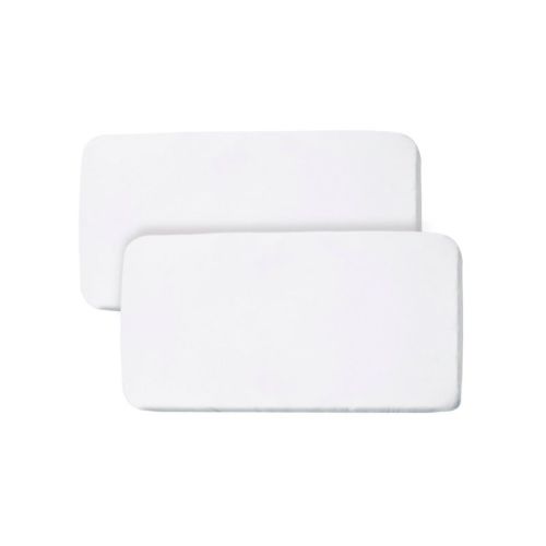 Breathablebaby All-in-one Fitted Sheet & Waterproof Cover, For 33" X 15" Bassinet Mattress (2-pack), White