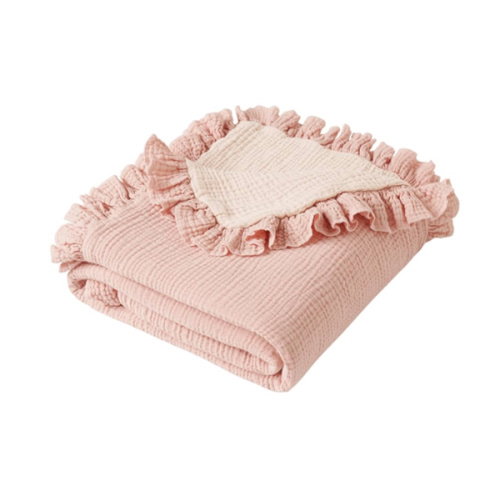 Amazon.com: Konssy Flounce Muslin Baby Blankets, Cotton Crib Blanket for Baby Infant Toddler, Super Soft and Lightweight Nursery Blankets 40"x36" (Pink) : Baby