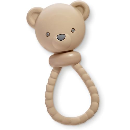 Itzy Ritzy Silicone Rattle Toy, Teething Toy with Soft Jingle Sound (Bear)