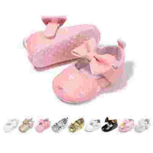 HsdsBebe Baby Girls Shoes Infant Mary Jane Bowknot Dress Shoe for Newborn 0-18M