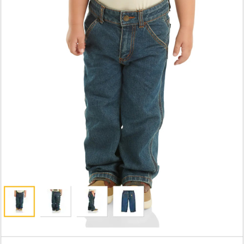 Boys' Washed Denim Dungaree (Infant/Toddler) | Denim Medium Wash | Carhartt