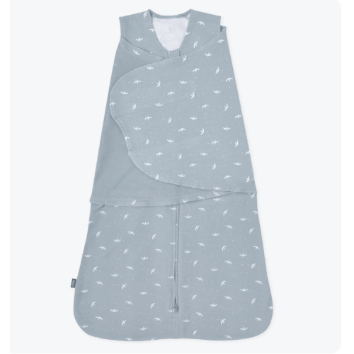 Blue Bird Print Cotton Swaddle - Newborn | HALO