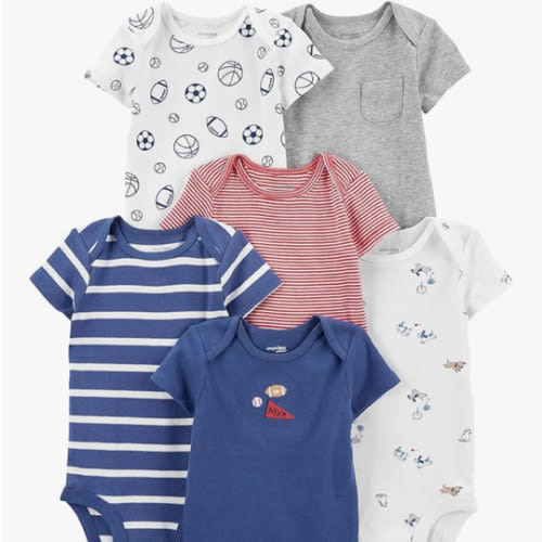 Simple Joys by Carter's Baby Boys' 6-Pack Short-Sleeve Bodysuit