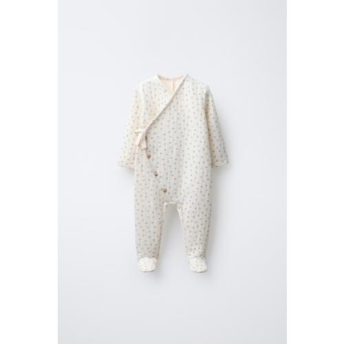 FLORAL QUILTED ROMPER - Ecru | ZARA United States