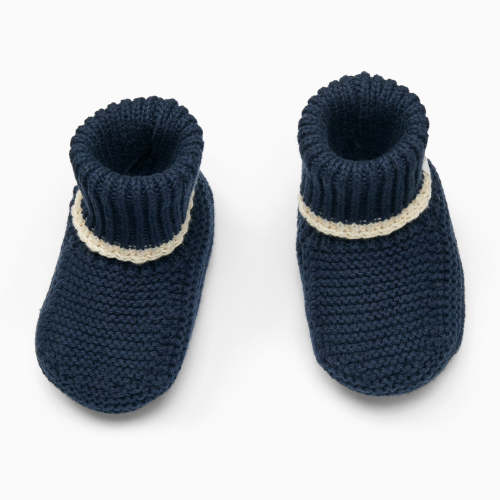 Knitted Booties - Navy – Manymoons