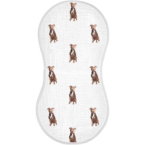 vvfelixl Muslin Burp Cloths Pit Bull Terrier Sitting Dog Baby Washcloths for Baby Girl Boys 2 Pack