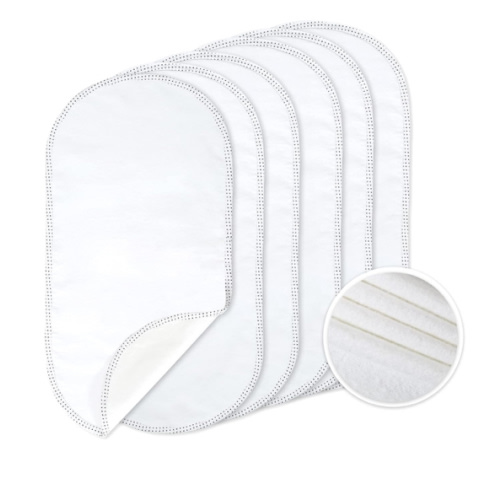 TILLYOU Waterproof Changing Pad Liners 6 Pack, 100% Cotton Reusable Cloth Diaper Liners, White