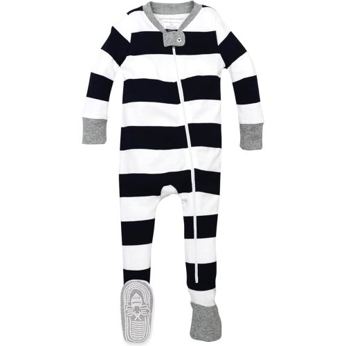 Burt's Bees Baby Boys' Pajamas, Zip-Front Non-Slip Footed Sleeper, Organic Cotton