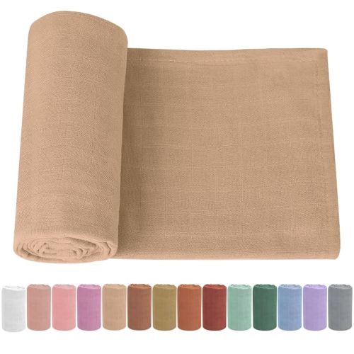 Newborn Baby Swaddle Blanket Unisex Swaddle Wrap Soft Silky Muslin Swaddle Blankets Neutral Receiving Blanket for Newborn Boys and Girls Large 47 x 47 inches(120x120cm)