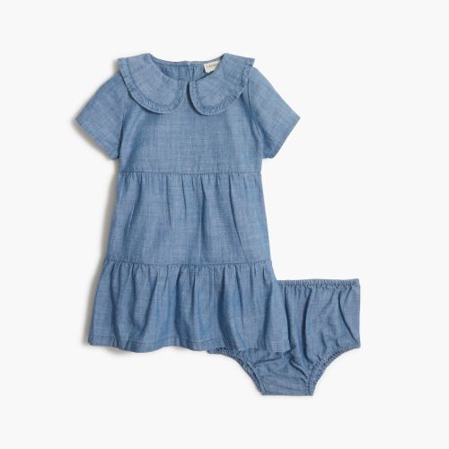 Baby toddler girls' chambray collared shirtdress