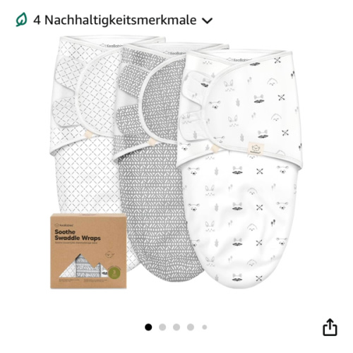 KeaBabies 3-Pack Bio Swaddle Schlafsack Baby - Pucksack Baby 0-3 monate für Neugeborene, Weich und Gemütlich Pucktuch Säuglinge fur Mädchen, Jungen, Babyschlafsack Neugeborene, Atmungsaktiv (Nordic) : Amazon.de: Baby