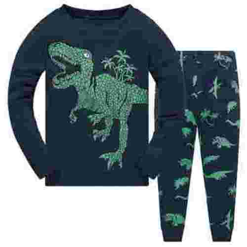 Odeerbi Baby Boy Kids Pajamas Sets Cartoon Dinosaur Sleepwear T Shirt Tops+ Pants Outfits Set