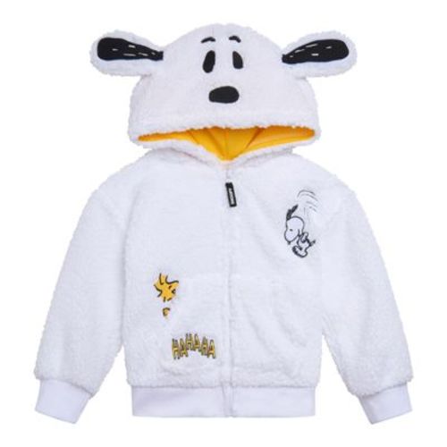 Snoopy Peanuts Woodstock Newborn Baby Boys Cozy Faux Sherling Cosplay Hoodie White 6-9 Months
