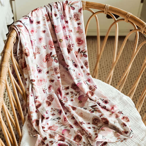 Rosie's Rose Garden Oversized Swaddle Blanket