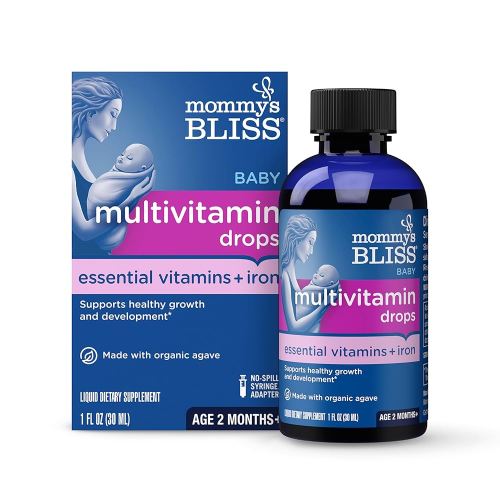 Mommy's Bliss Baby Multivitamin + Iron, Daily Essential Vitamins for Immune Support, Healthy Growth & Bone Development*, Age 2 Months+, 30 ml, Liquid