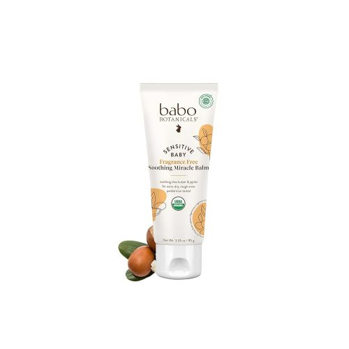Babo Botanicals Sensitive Baby Fragrance-Free Soothing Miracle Balm - USDA Organic - All-Purpose Salve with Olive Oil & Shea Butter - For extra-dry, rough areas - EWG Verified - For Babies & Kids