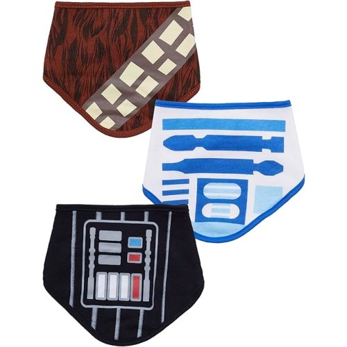 STAR WARS Baby Boys' Bandana Bibs 3 Pack Set for Feeding, Teething, and Drooling