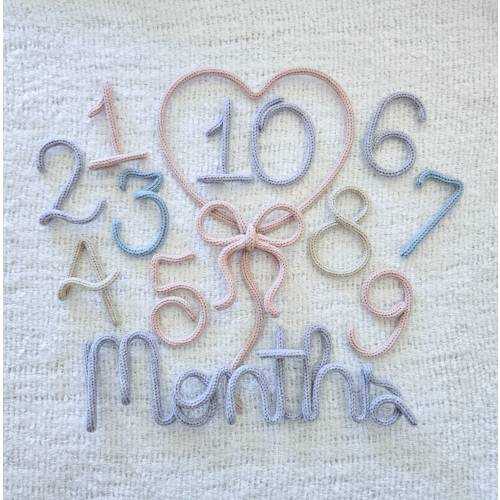 Customized Knitted Milestone Set | Milestone for Nursery | Milestone Marker | Baby Birthday Milestone | Baby Milestone Number Set
