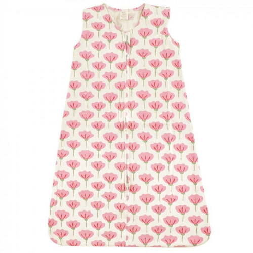 Touched by Nature Baby Girl Organic Cotton Sleeveless Wearable Sleeping Bag, Sack, Blanket, Tulip, 6-12 Months
