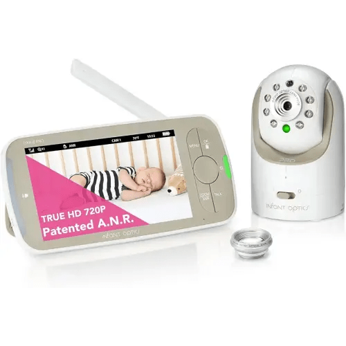 Infant Optics DXR-8 PRO Video Baby Monitor, 720P HD Resolution 5" Display, Patented A.N.R. (Active Noise Reduction), No WiFi, Pan Tilt Zoom, and Interchangeable Lenses
