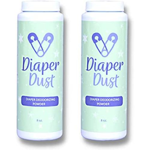 Diaper Dust - Diaper Deodorizing Powder (2ct) | With Activated Charcoal, UNSCENTED, No need for a pail, No more plastic bags, Portable
