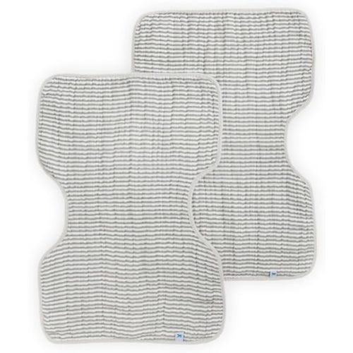 Little Unicorn Ultra-Absorbent Premium Burp Cloth 2 Pack | Soft on Baby's Skin | Larger Size | Ergonomic Design | Set of 2 (Grey Stripe)