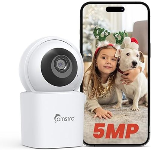3K Security Camera Indoor,360° WiFi Camera for Home Security,Pan/Tilt,2.4/5 GHz Pet/dog/baby Camera with phone app,Night Vision, 2-Way Audio, 24/7,SD/Cloud Storage,Works with Alexa&Google Home