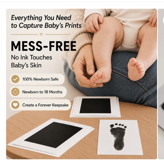 Mess-Free Baby Handprint & Footprint Keepsake Kit - 4-Pack | Little Treasures